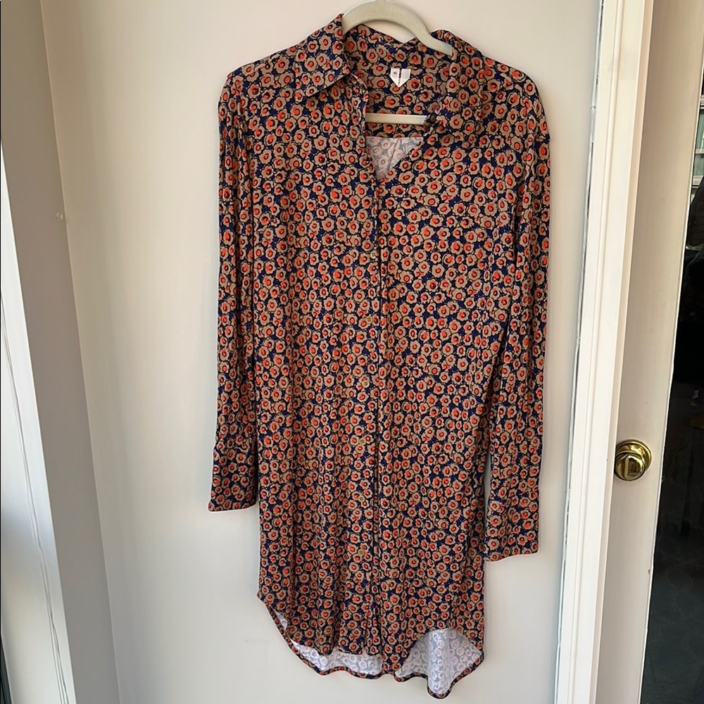 ARKET Floral Button Front Shirt Dress